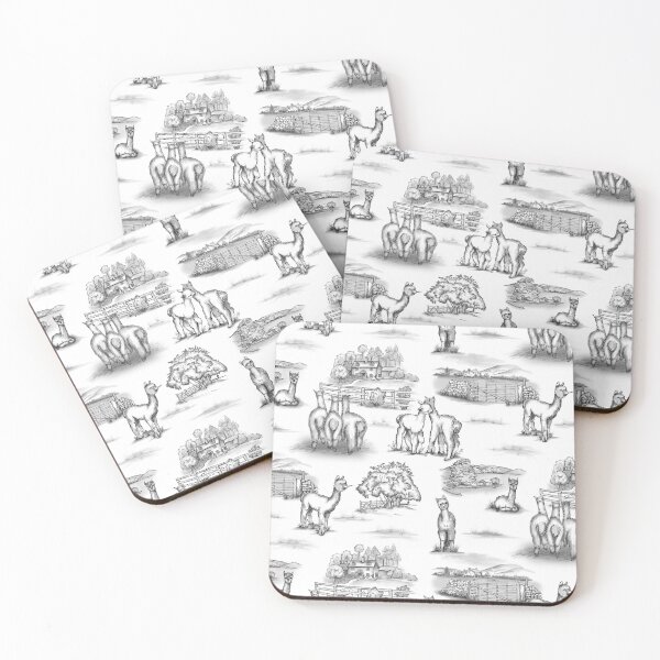 Item preview, Alpaca Toile black and gray on white designed and sold by Sharilea.