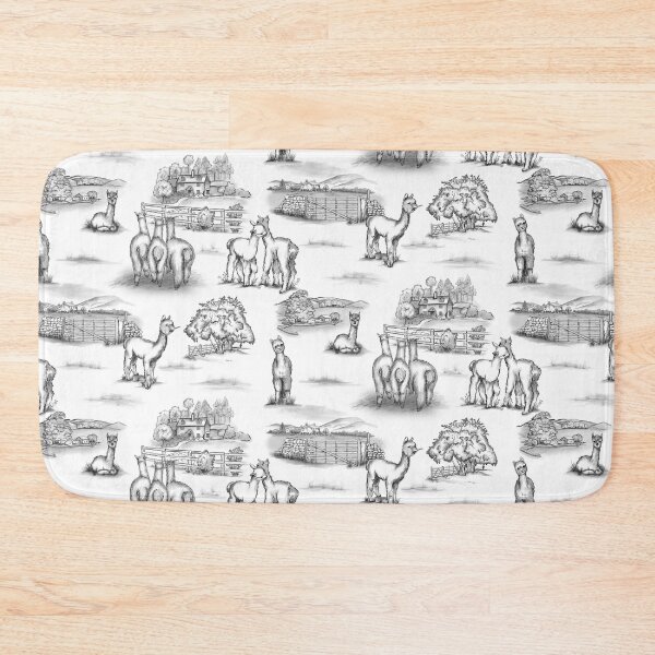 Item preview, Alpaca Toile black and gray on white designed and sold by Sharilea.