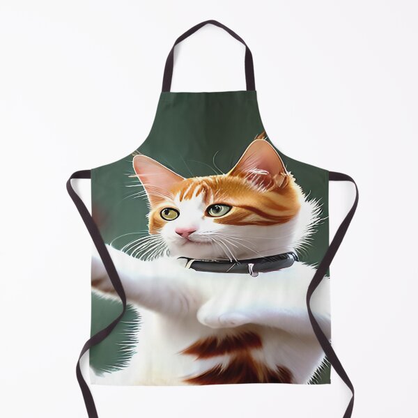 Item preview, Green Eyed Karate Kitten in Action with Green and Red Background designed and sold by deniselynnimage.