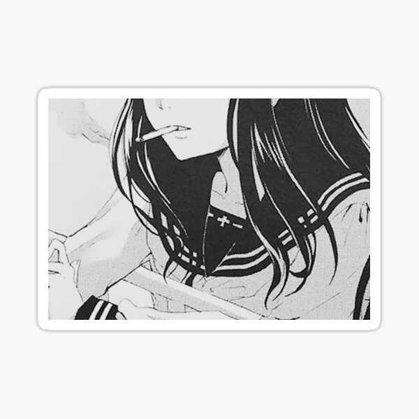 Sad Anime Girl Stickers Redbubble - aesthetic anime girl white devil roblox