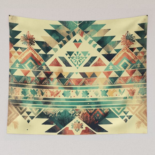 Aperçu de l'œuvre Un motif géométrique aztèque du Sud-Ouest - Motifs Boho Chic créée et vendue par GVRDesign.