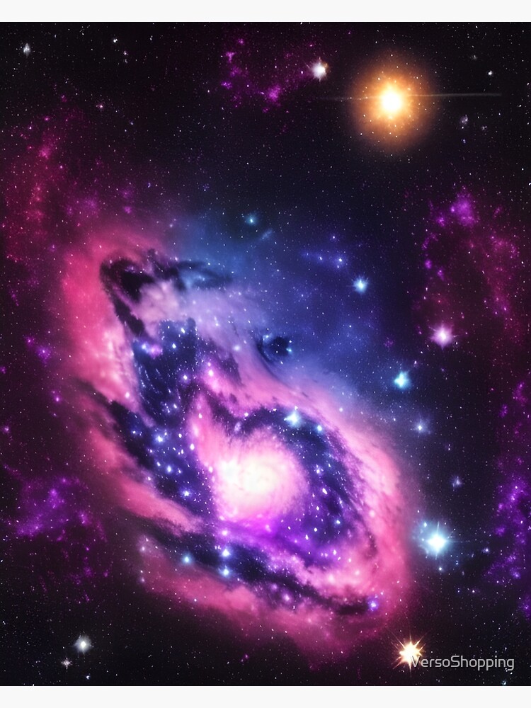 Colorful Spiral Galaxy Stars Nebula Beautiful Space Purple | Poster