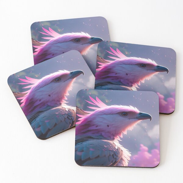 Item preview, Pink Predator Falcon Hawk with Dusty Clouds and Gray Sky designed and sold by deniselynnimage.