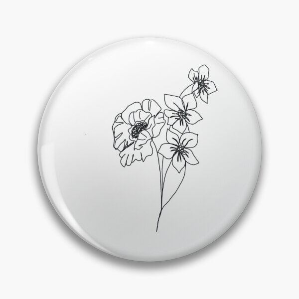 Item preview, Minimal line art flower bunch spring line art designed and sold by chuckletuckle.