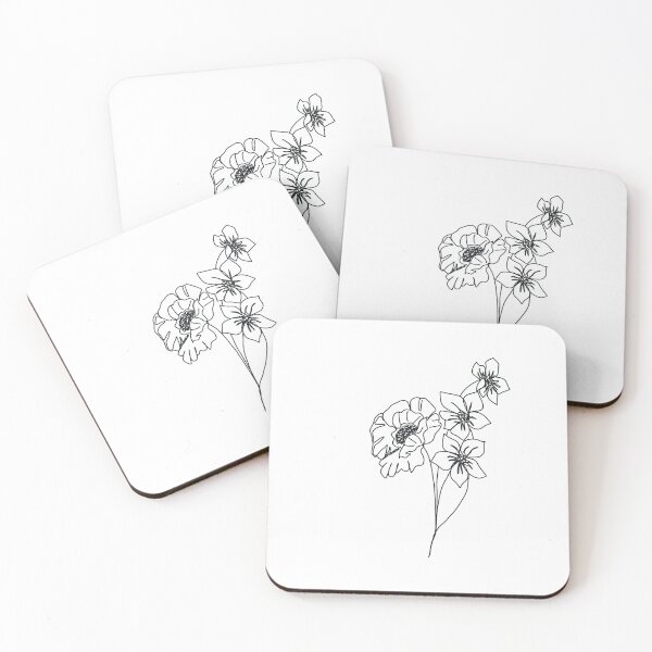 Item preview, Minimal line art flower bunch spring line art designed and sold by chuckletuckle.