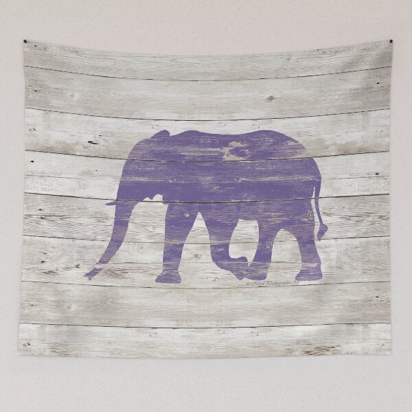 Item preview, Violet Elephant on White Wood A222c designed and sold by byNicol.