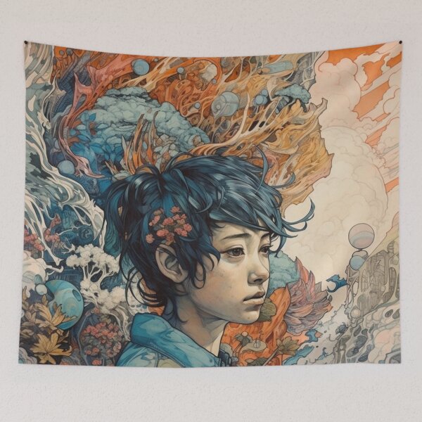 Item preview, Anime postcyberpunk flowers designed and sold by dcwildfinds.