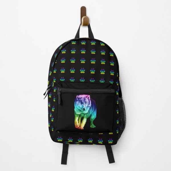 Item preview, White wolf coming out of the dark - rainbow colorized version 2 designed and sold by SylvieG18.