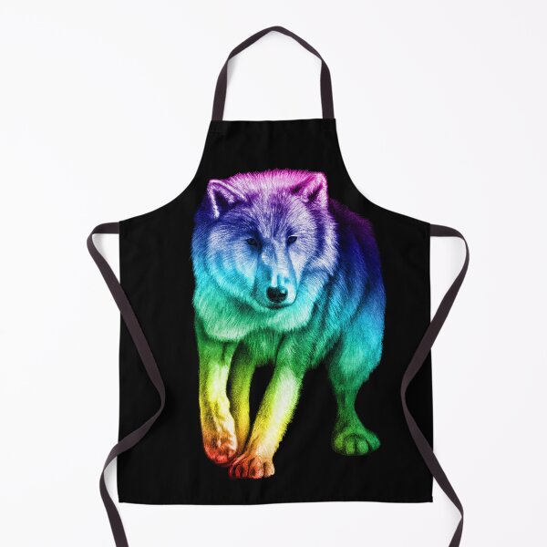 Item preview, White wolf coming out of the dark - rainbow colorized version 2 designed and sold by SylvieG18.