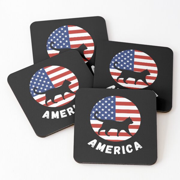 Item preview, American Cat American Flag America designed and sold by Erry-ewell.