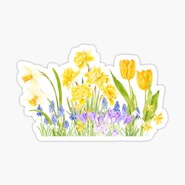Item preview, spring garden watercolor  designed and sold by ColorandColor.