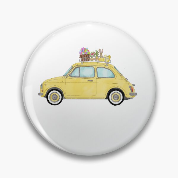 Item preview, Retro Fiat 500 with Easter Bunny and Eggs designed and sold by portosabbia.