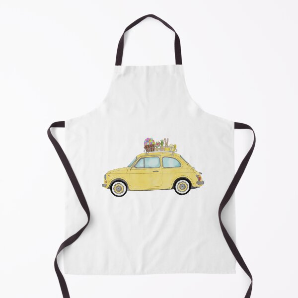 Artikelvorschau, Retro Fiat 500 with Easter Bunny and Eggs entworfen und verkauft von portosabbia.