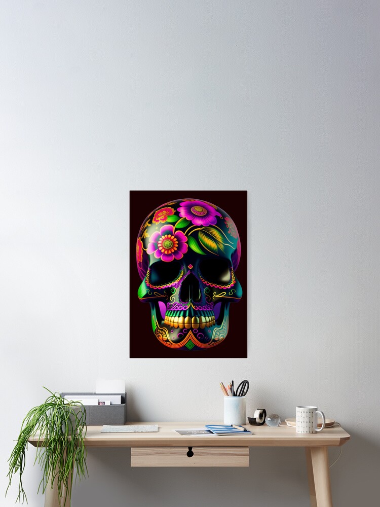Thumbnail 2 of 3, Poster, Skull Color designed and sold by FashionMachine.