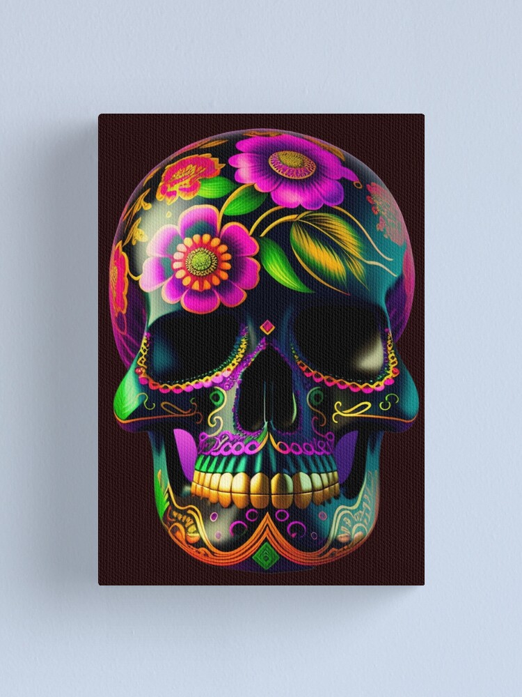 Thumbnail 1 of 3, Canvas Print, Skull Color designed and sold by FashionMachine.