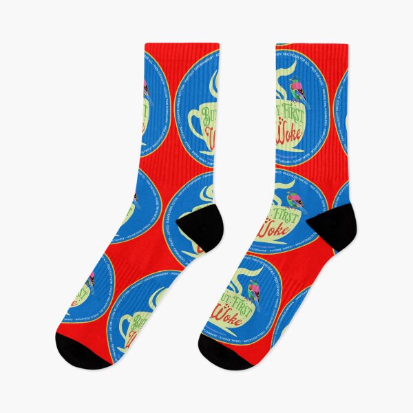 Item preview, PMD00673 Progressive Movement Designs funny But First Woke design shows you understand woke support progressive policy goals for progressive Democrats Independents and Bernie Sanders supporters designed and sold by ProgressiveLeft.