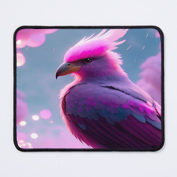 Item preview, Pink Feathered Blue Jay with Fluffy Clouds and Gray Skies designed and sold by deniselynnimage.