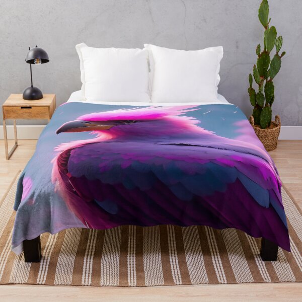 Item preview, Pink Feathered Blue Jay with Fluffy Clouds and Gray Skies designed and sold by deniselynnimage.