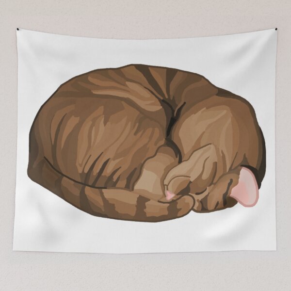 Item preview, Sleeping Curled Brown Tabby Cat designed and sold by Deborah Camp.