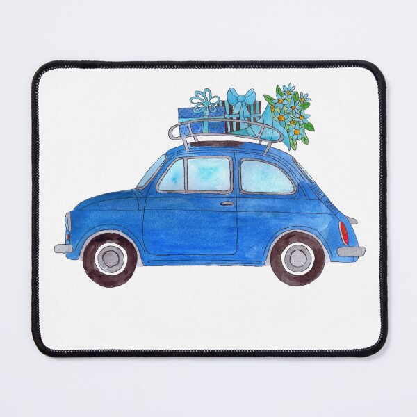 Item preview, Blue Retro Fiat 500 with Gifts designed and sold by portosabbia.