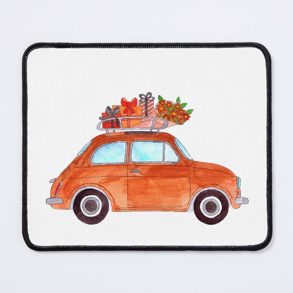 Item preview, Orange Retro Fiat 500 with Gifts designed and sold by portosabbia.