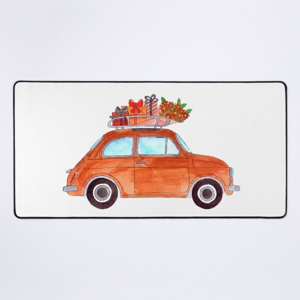 Item preview, Orange Retro Fiat 500 with Gifts designed and sold by portosabbia.
