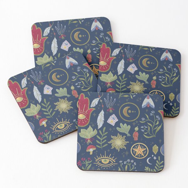 Item preview, Witchy Pattern - Celestial Whimsygoth - Midnight Blue designed and sold by bryonyhall.