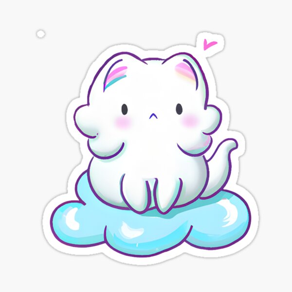 Kawaii Cloud Kitty : un design mignon et ludique Sticker