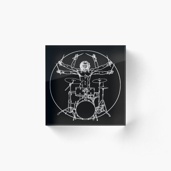 Drummer Leonardo Da Vinci drawing Acrylic Block