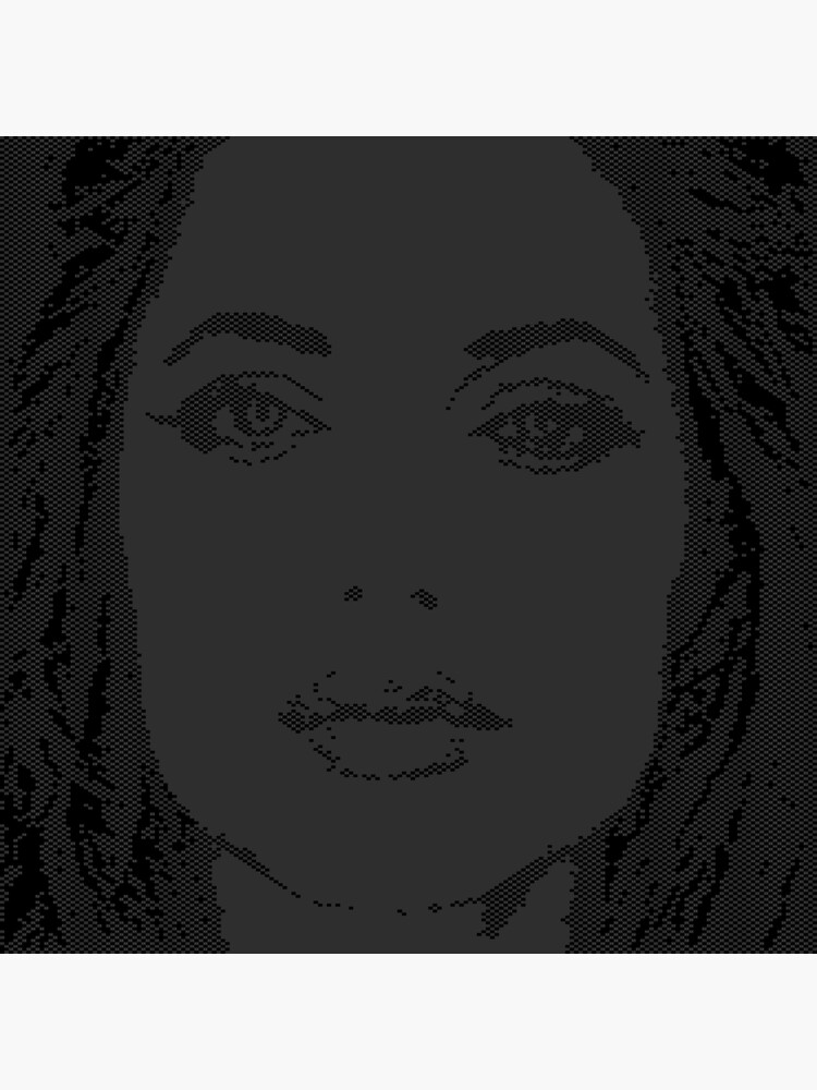 Thumbnail 3 of 3, Sticker, Pretty Pixelated Portrait DARK designed and sold by StudioDestruct.