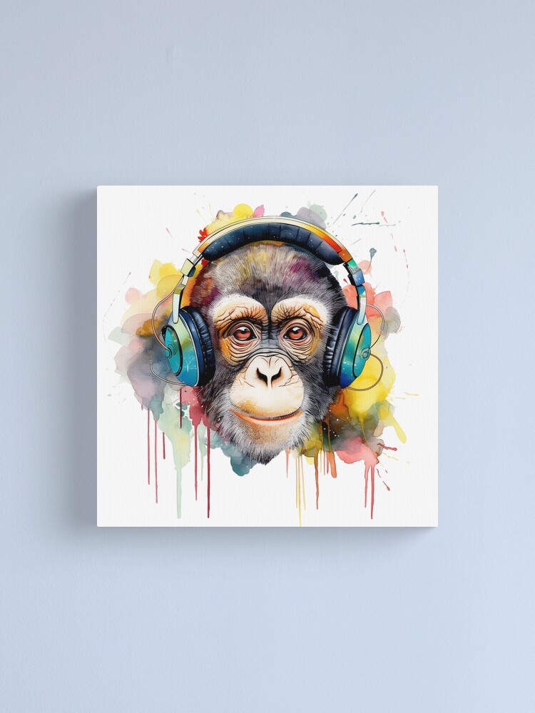 キャンバスプリントアート music monkey 絵画 フレーム付き 26