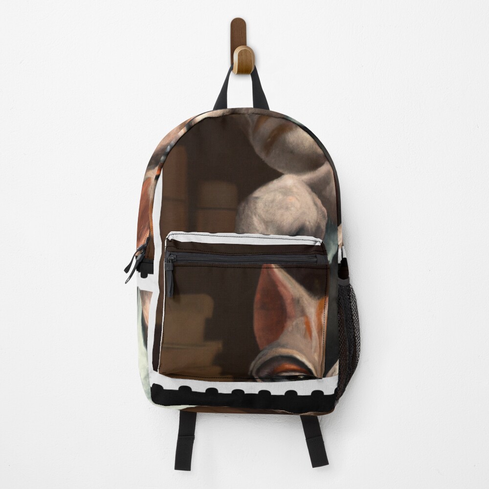 Professor Whiskers - The Purr-fectly Dapper Feline in Glasses and Cardigan on a backpack