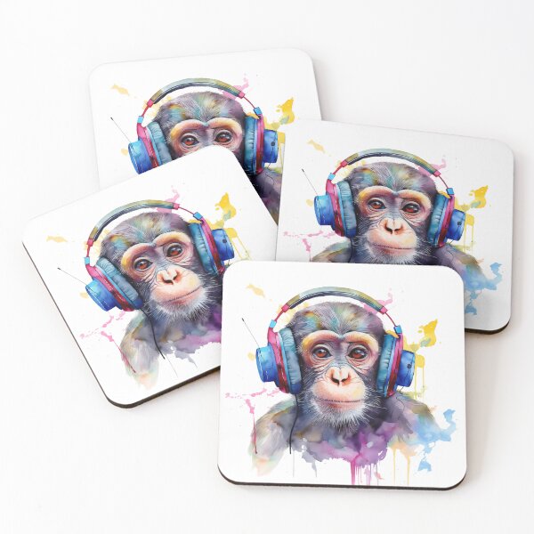 Item preview, Music Monkey Wearing Headphones designed and sold by objectiveuno.