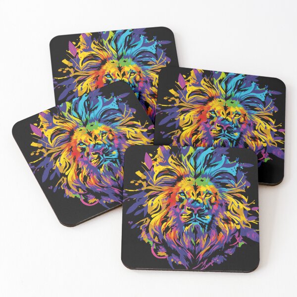 Item preview, Lion face with colorful design for lion lovers   designed and sold by HBWOLFARTS.