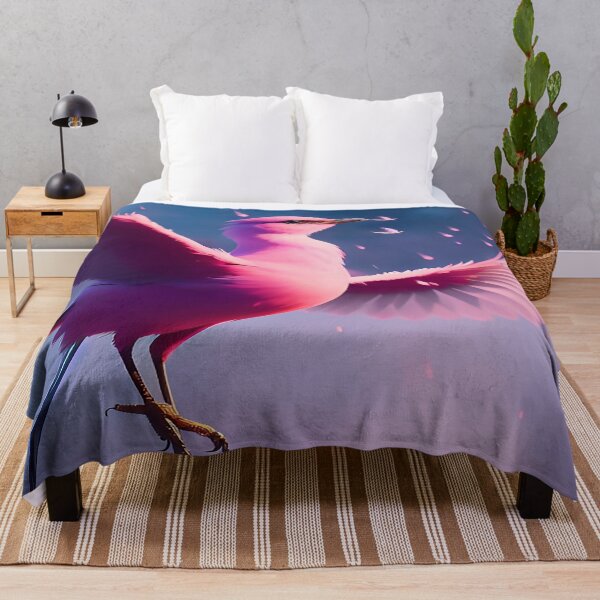Item preview, Pink Feathered Bird Wings Spread in flight with Dusty Clouds and Night Sky designed and sold by deniselynnimage.