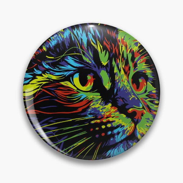 Item preview, Cute face cat with colorful design for cats lovers designed and sold by HBWOLFARTS.