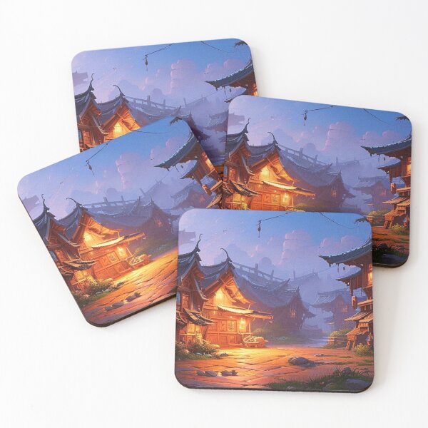 Item preview, Epic village at night designed and sold by hedoniism-shop.