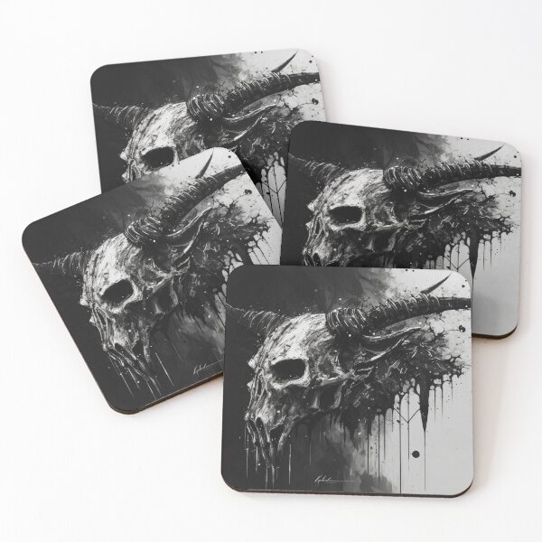 Item preview, Evil Bull skull, dripping Ink Drawing designed and sold by ArtificialEye.