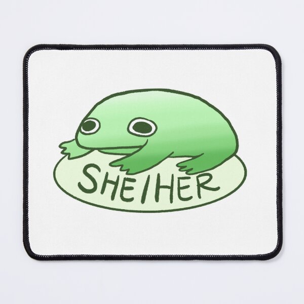 Item preview, SHE/HER FROG | Pronoun Tag, Pronoun Sticker, Pronouns, Frog Stickers designed and sold by iristocat.