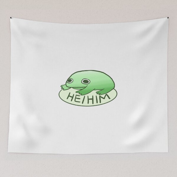Item preview, HE/HIM FROG | Pronoun Tag, Pronoun Sticker, Frog Stickers designed and sold by iristocat.