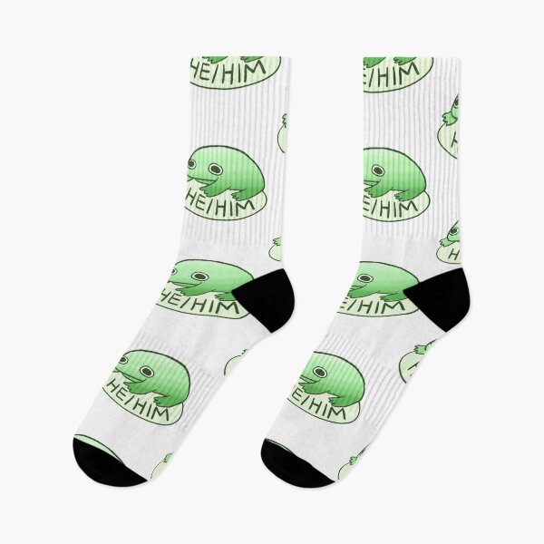 Item preview, HE/HIM FROG | Pronoun Tag, Pronoun Sticker, Frog Stickers designed and sold by iristocat.