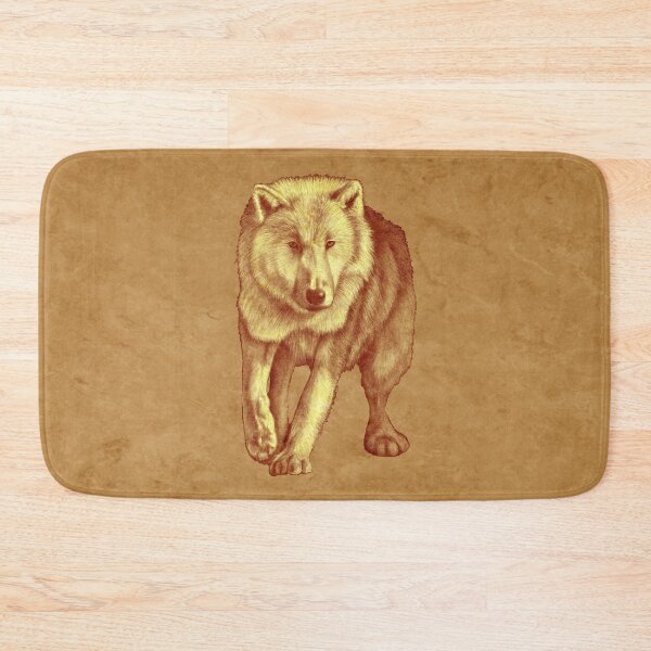 Item preview, White wolf emerging from the darkness - brown marbled version designed and sold by SylvieG18.