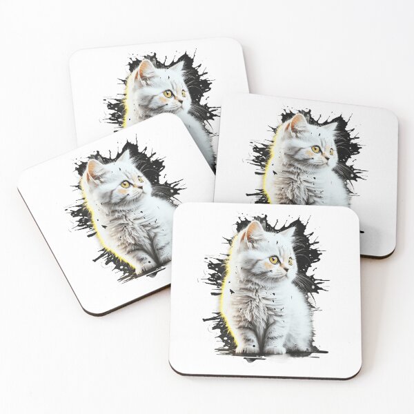 Item preview, white cat designed and sold by JohnYabeta.