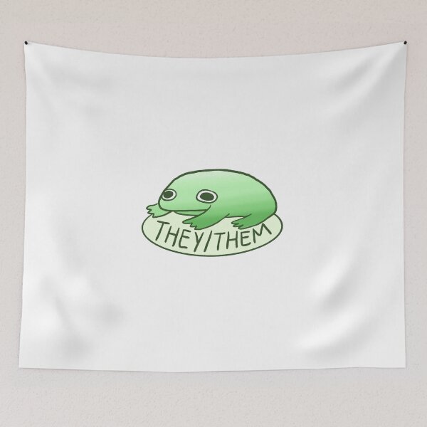 Item preview, THEY/THEM FROG | Pronoun Tag, Pronoun Sticker, He Him Pronouns, Frog Stickers designed and sold by iristocat.