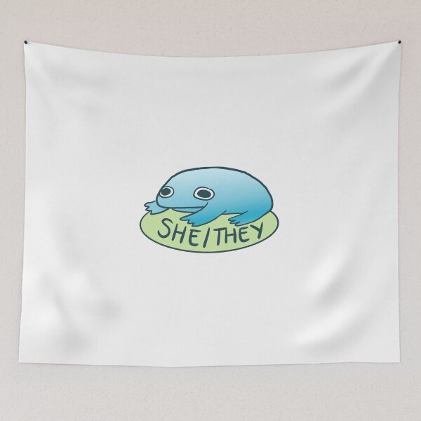 Item preview, SHE/THEY FROG | Pronoun Tag, Pronoun Sticker, Frog Stickers, Frog Pins designed and sold by iristocat.