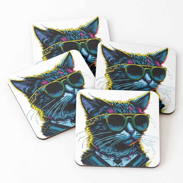 Item preview, Graffiti Cat Wearing Sunglasses designed and sold by ArtsyWishesShop.