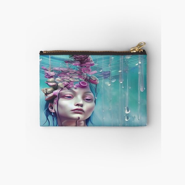 Item preview, Abstract Saddened Female in the Rain with Floret Petals Falling from the Sky designed and sold by deniselynnimage.