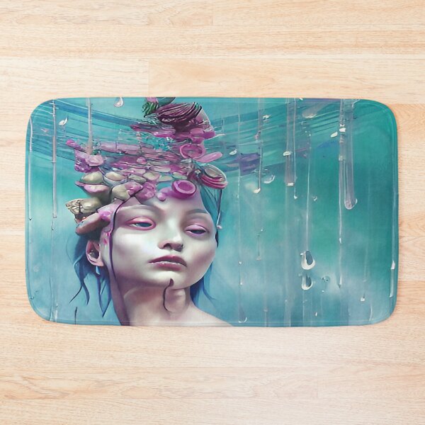 Item preview, Abstract Saddened Female in the Rain with Floret Petals Falling from the Sky designed and sold by deniselynnimage.