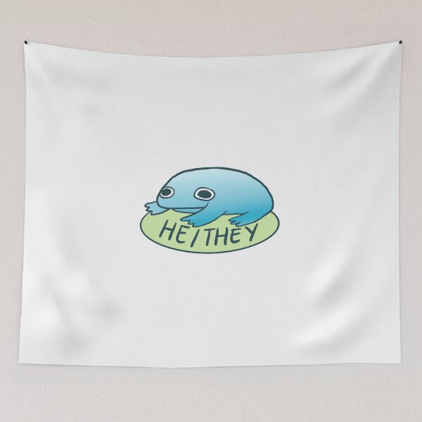 Item preview, HE/THEY FROG | Pronoun Tag, Pronoun Sticker, Frog Stickers, Frog Pins designed and sold by iristocat.
