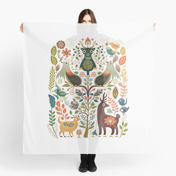 Aperçu de l'œuvre Hygge Scandinavian Cottagecore Design d'animaux et de fleurs créée et vendue par Kalligraphika.